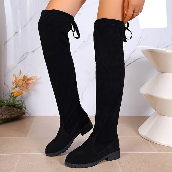 Yeahitch Boots for Women Knee High Breathable Womens Winter Boots Chunky Heel Tall Boots