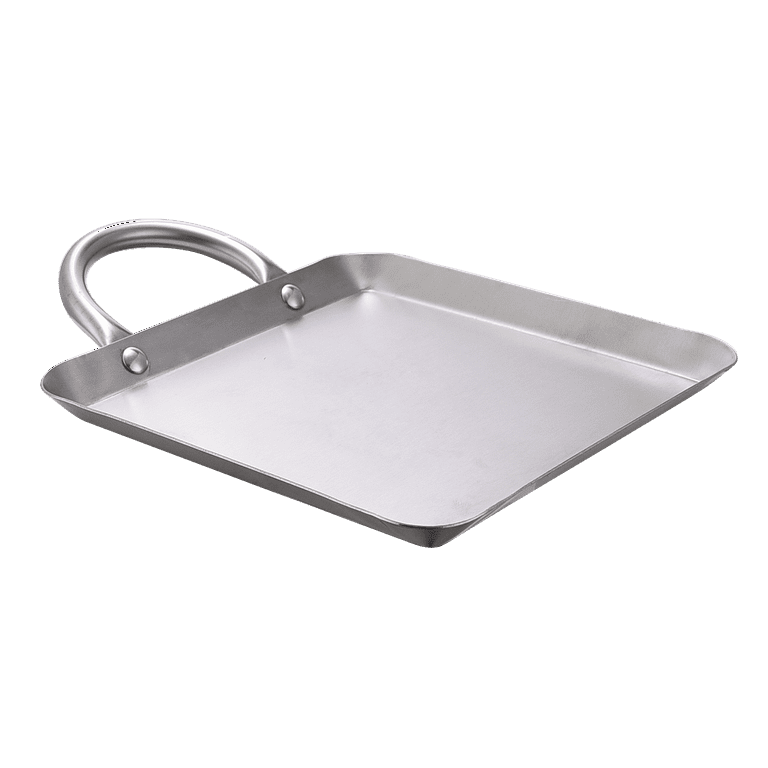 ARC FR2121 8 Stainless Steel Tortillas Comal Square Griddle Pan with  Double Handle 