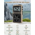 thumbnail image 2 of Radio portátil Bluetooth AM FM de onda corta Jazmm Brown, 2 of 9