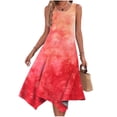 thumbnail image 2 of LNGOOR Robe d'Été Décontractée pour Femmes Sans Manches, Ourlet en Pointe, Robe Midi Fluide à Bretelles, Robe de Plage pour les Vacances, 2 of 5