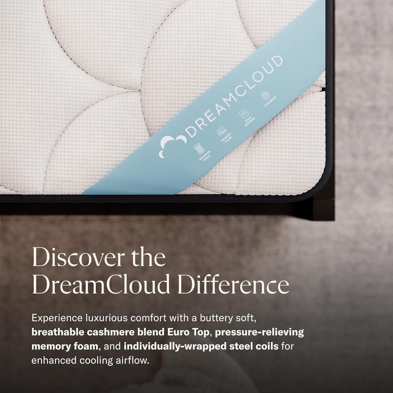 DreamCloud Premier 13" Twin Mattress - Luxury Hybrid Memory Foam - 365 Night Trial - Premium Pressure-Relieving Layers - Forever Warranty - Mattress in a Box - CertiPUR-US Certified