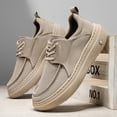 thumbnail image 2 of Men's  shoes for All-Season Casual, Gym & Running Shoes - Minimalist Classic Design for Casual AttireRetro Sporty Low-Top Sneakers - Beige Upper, Cushioned Rubber Sole, Breathable Fabric Lining, 2 of 8