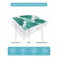 thumbnail image 4 of Full Size Quilt Bedding Set, Green Geometric Moroccan Reversible Summer Quilt 3 Pieces, Abstract Art Teal Ombre Modern Lightweight Bedspreads Coverlets with 2 Pillow Shams for All Seasons, 4 of 5