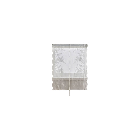 Floral Lace Sheer Blackout Curtains for Living Room Double Layer Draw Back Curtain with Rod Pocket for Bedroom Kitchen Window 80X160Cm