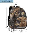 thumbnail image 2 of FORMRS Unisex School Backpack 17" Student Travel Bag with Laptop Compartment, Cows and Flowers, 2 of 7