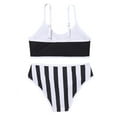 thumbnail image 3 of LOVEBAY 8-12Y Kids Girls 2-Piece Swimsuit Striped Cami Crop Top+Bikini Bottoms Padded Beachwear Summer Hawaiian Swimwear, 3 of 6