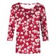 thumbnail image 4 of Camiseta de Cuello Redondo Impresa Casual para Mujeres con Mangas 3/4, Camiseta de Moda Casual de Longitud Media, 4 of 4
