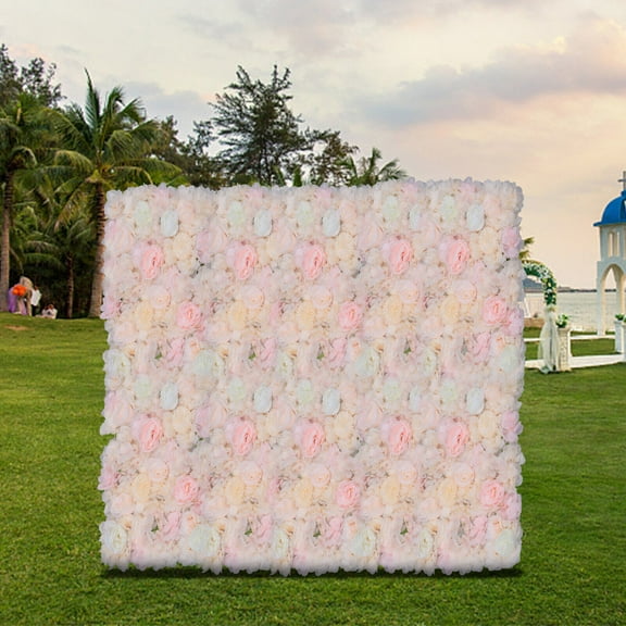 6 Pcs Artificial Flower Wall Panels 60x40cm Flower Background Decor Waterproof Champagne Artificial Flower Wall Panel Bouquet Wedding Party Decor Artificial Flower Wall Panel Background Wedding