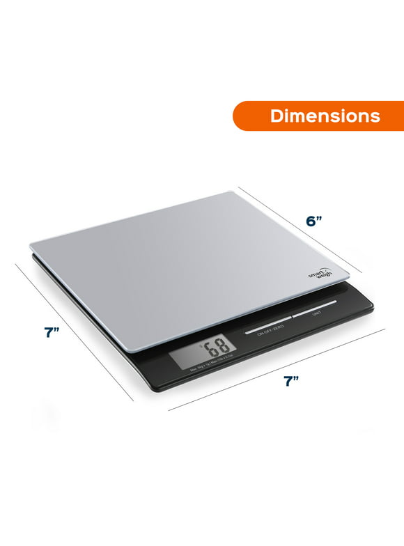 Smart Weigh Professional USPS Postal Scale with Tempered Glass Platform, Multiple Weighing Modes and Tare Function, Silver Shipp