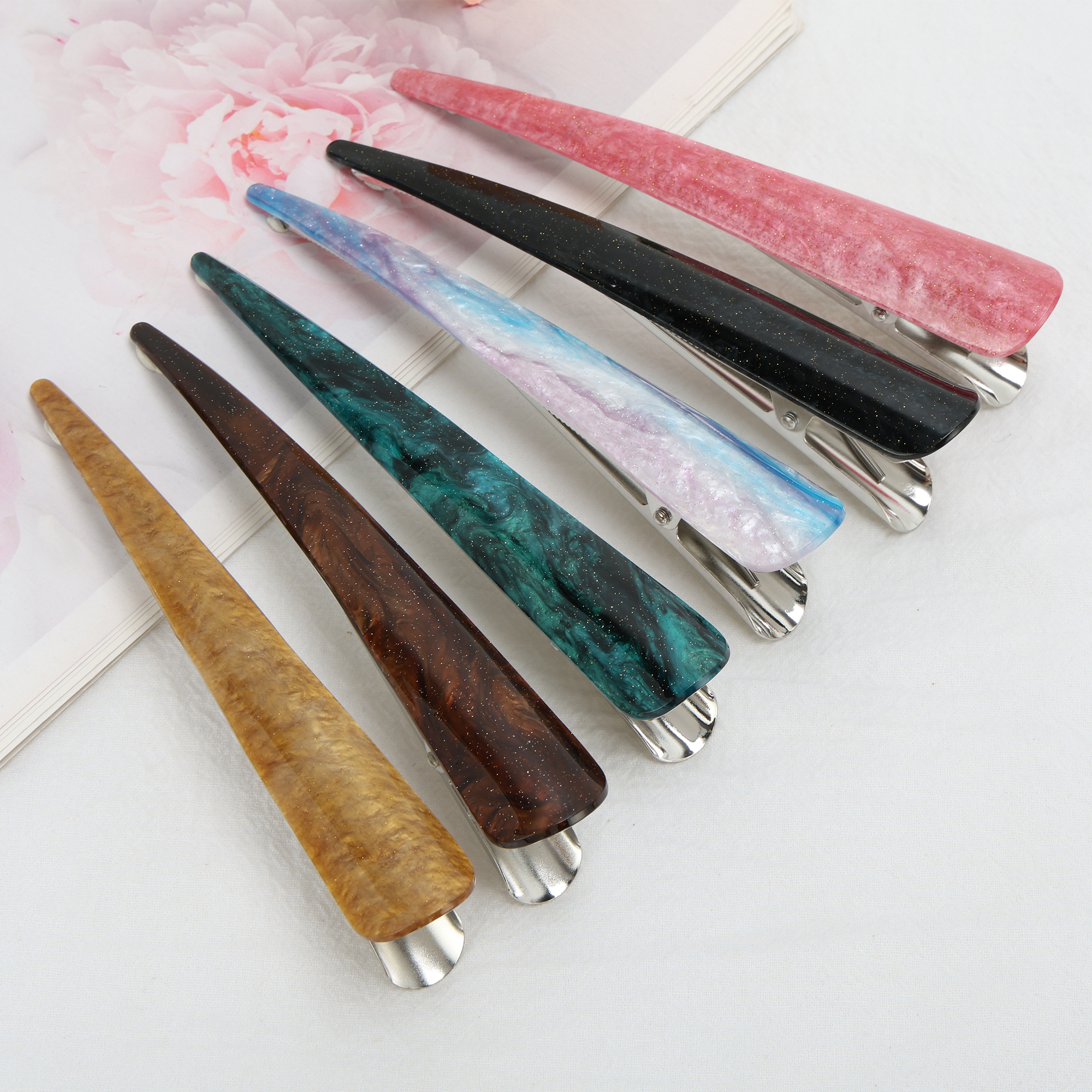 Unique Bargains Stylish Hairdos Everyday Use Fashion Acetic Acid Hair Clip Blackish Green