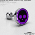 thumbnail image 4 of Body Candy 16G Womens 6mm 316L Stainless Steel Purple Simple Skull Mens Cartilage Earring Helix Tragus Jewelry 1/4", 4 of 8