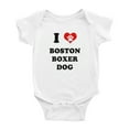 thumbnail image 1 of I Heart Boston Boxer Dog Funny Baby Bodysuits, 1 of 5