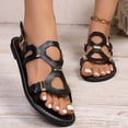 thumbnail image 6 of YgkuHd Women's Casual Flat Loafers Patent Leather Upper Gold-Outlined Croc Embossing Slip-On Style Chunky Sole Black,7, 6 of 8