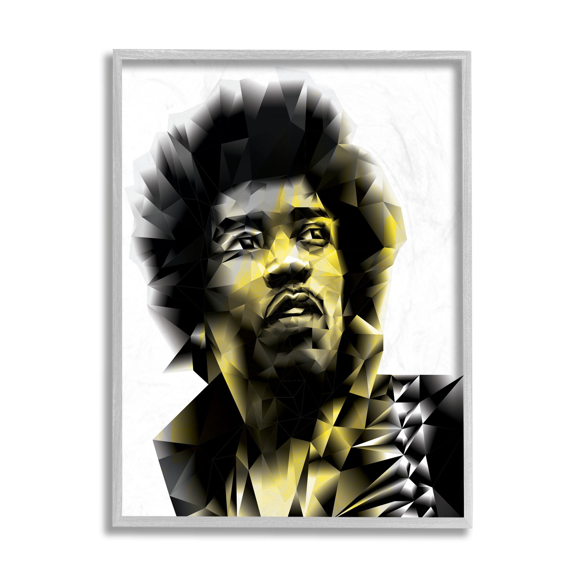 Stupell Industries Geometric Male Portrait Yellow Triangle Detail Design by Elisaveta Stoilova