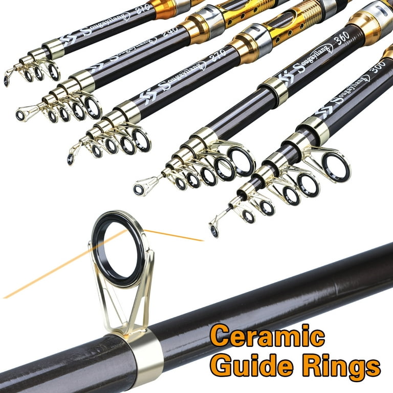 Carbon Fiber Telescopic Fishing Rod Travel Spinning Rod Pole& Fishing Lures  Kits