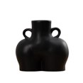 thumbnail image 2 of ZAXARRA Ceramic Vase Human Body Shaped Desktop Plant Container Side Ring Handle, 2 of 9