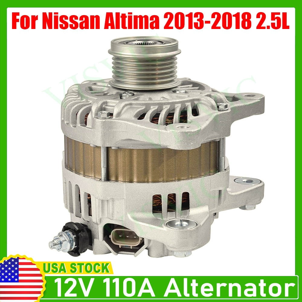 Alternator for Nissan Altima 2013-2018 Sedan L4 2.5L 110 A 12 Volt CW 6-Groove