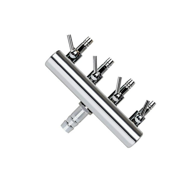 QualitChoice Vannes de Contrôle d'Air pour Aquarium Tubes de Réservoir de Poissons Régulateur de Tuyau Argent 4 Voies