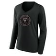 thumbnail image 2 of Women's Luis Su-rez Black Inter Miami CF Team Authentic Player Name & Number Long Sleeve V-Neck T-Shirt, 2 of 3