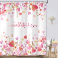 thumbnail image 2 of Valentines Day Leaves Shower Curtain, 72 X 72 inch Valentine's Day Falling Romantic Bath Curtain Red Hearts Watercolor Heart Bathroom Curtain Sets, Fabric Polyester Shower Curtain Bathtub with Hooks, 2 of 5