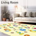 thumbnail image 2 of ODIKA 3'x5' Machine Washable Non-Slip Area Rug, Interactive Phonetic Symbols Playmat Featuring Animated Illustrations High Traffic Rug with Pad, Pink, 696808, 2 of 8