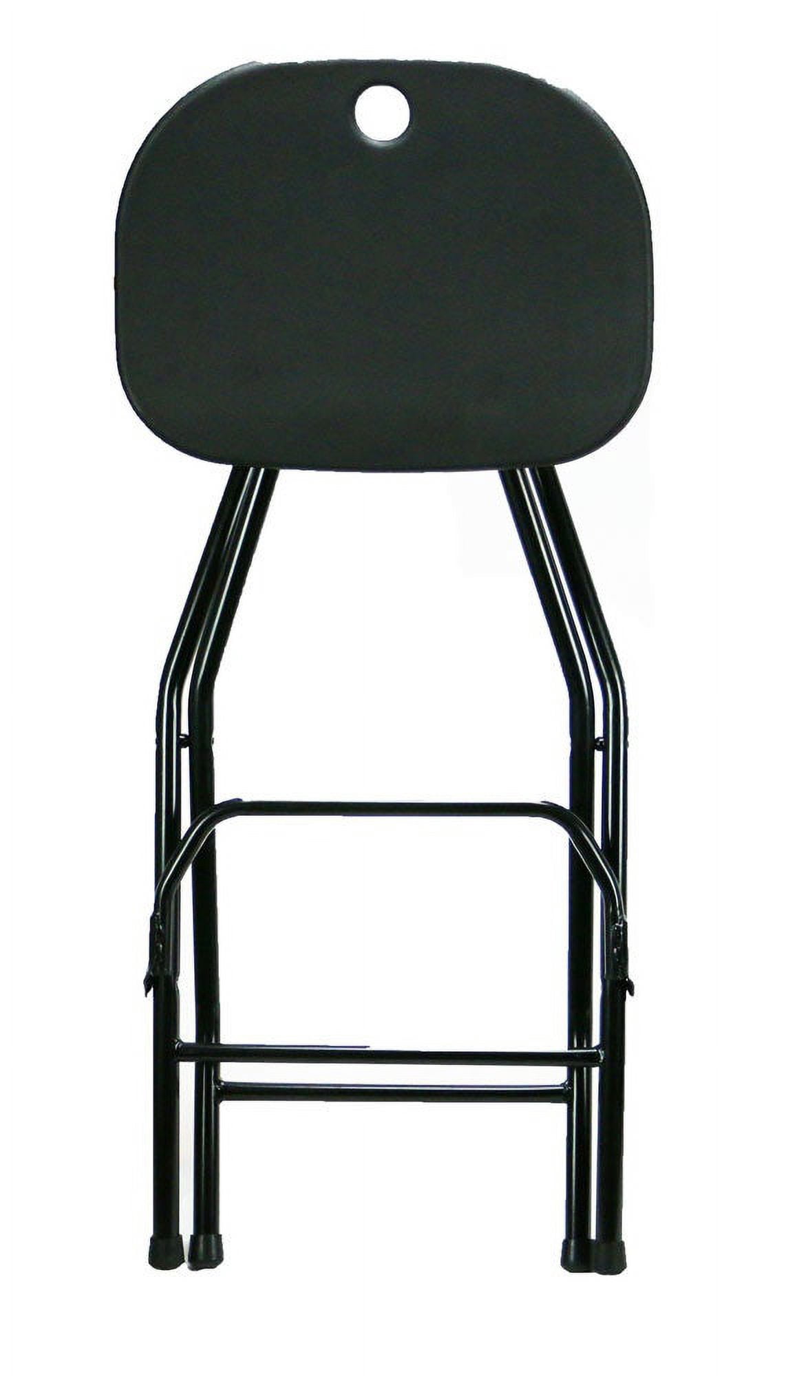 Folding Bar Stool with Backrest - Black