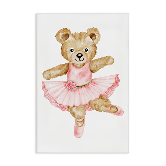 Ballerina Teddy Bear Canvas Wall Art, design by Amy Hall