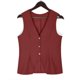 thumbnail image 5 of Puntoco Conjunto de dos piezas de tops y pantalones de lino de algodón sólido de manga corta con cuello en V y espalda abierta para mujer Puntoco Puntoco-1816, 5 of 8