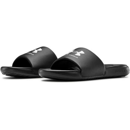 

Under Armour Men s Sandals UA Ansa Fixed Strap Athletic Flip Flop Slide 3023761 Black/White 9