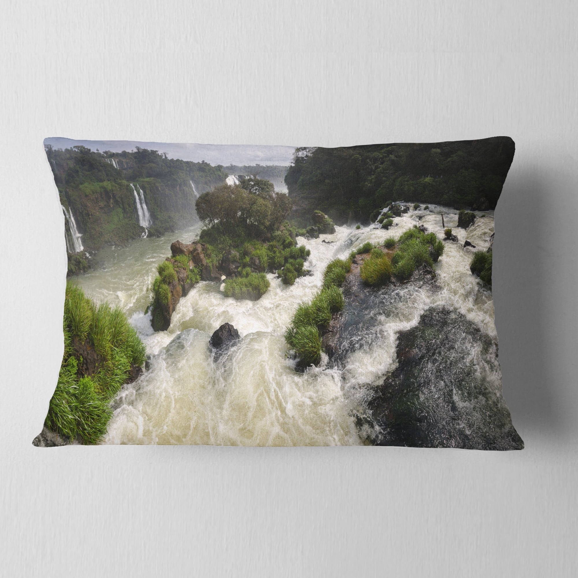 Designart 12" x 20" Multi-color Polyester Throw Pillow