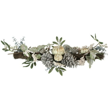 Northlight 36" Neutral Colored Pumpkin and Pine Cones Fall Harvest Swag - Unlit