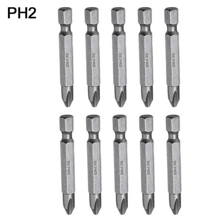 

BAMILL 10PCS Magnetic 50mm Cross Screwdriver Bits PH0 PH1 PH2 PH3 1/4inch Hex Shank