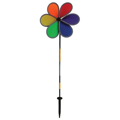 Colorful Flower Spinners Set Of 5 In the Breeze Retroreflective Rainbow 12 Inch Flower Spinner - Fun and Colorful Driveway Reflector ()