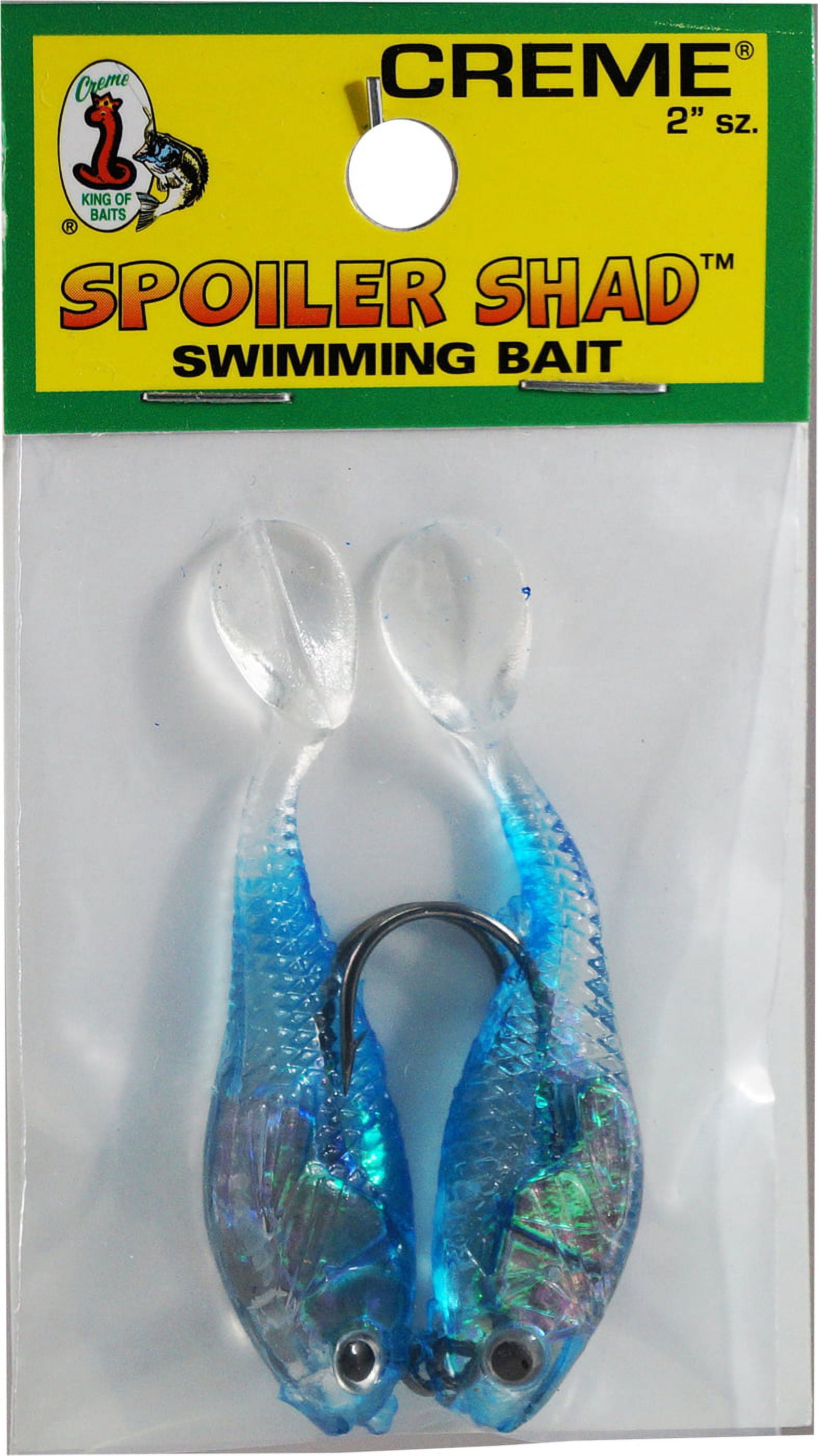 (3 pack) Creme 2" Spoiler Shad Swim Bait Lure, Blue Back