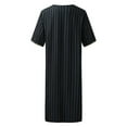 thumbnail image 3 of Lefu Hommes Rayé Jubba Caftan Dishdash Thobe Arabe Saoudien Musulman Vêtements Maxi Robe Nouveau, 3 of 9