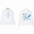 thumbnail image 1 of Sweat à Capuche en Peluche Décontracté Imprimé Lettres Planète Cassée-986 Blanc-m, 1 of 1