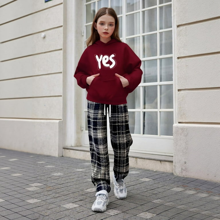 shqvo Girls Hoodie Outfits Piece Tracksuit Set Pullover