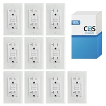 (10-Pack) CirQSafe GPG1120-WTR, 20A 125V White GFCI Electrical Outlet