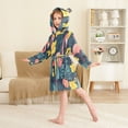 thumbnail image 4 of FORMRS Niños Bathrobe Unisex Hooded Robe Soft Plush Pajamas Sleepwear, Size 7-9T, Pink Floral Flamingo, 4 of 7