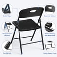 thumbnail image 3 of HaiCube 2 Pack Portable Plastic Folding Chair with Back Support, Heavy Duty Steel Frame, Indoor Outdoor for Party Wedding Office Patio, Black, 3 of 9