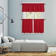 thumbnail image 5 of Pure Red Kitchen Curtains Sets for Windows 24 Inch Length, Simple Solid Color Rod Pocket Window Treatments Tier Curtains and Valances Set for Bedroom/Bathroom, 5 of 8
