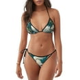 thumbnail image 1 of KLL Tropical Parrot Floral Artwork Print Bikini Set for Women,String Two Piece Halter Top Triangle Bikini Set with Tie Side Bottom Sexy Swimsuit Bathing Suits, 1 of 6