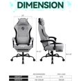 thumbnail image 2 of Gaming Chair with Footrest, Ergonomic Lumbar Support Video Game Chair with Metal Legs, High Back Reclining Silla Gamer Chair with Headrest (Grey), 2 of 8