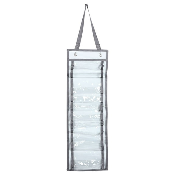 SWETRACE 1Set Over the Door Vinyl Organizer with Compartments and Space Saving Design in Light Grey Color