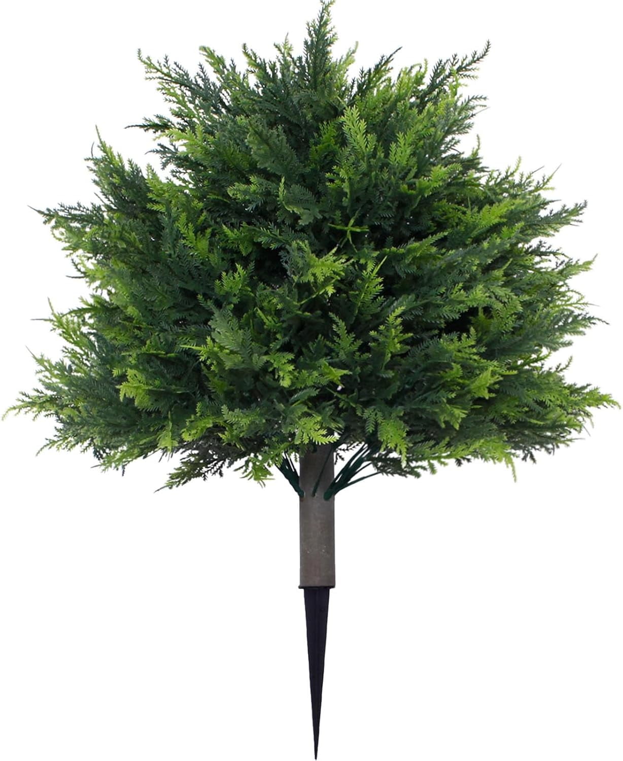Faux Cedar Container Fillers, Faux Cedar Planter Filler, Artificial Plants Front Porch Decor, Fake Topiary Plants for Planters, UV Resistant Porch Decorations Outdoor Bushes(2PCS)