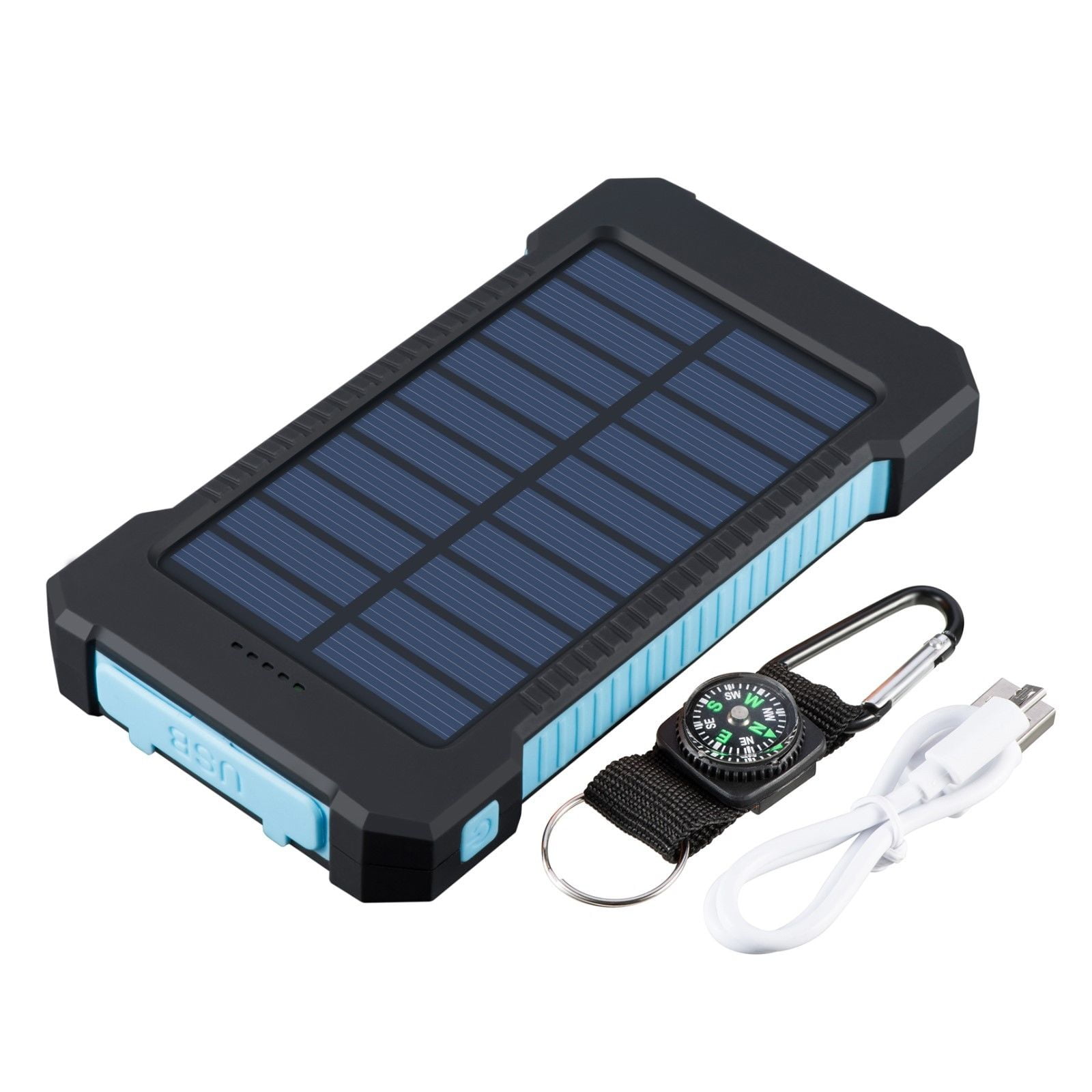 Black & Blue 300000mAh Dual USB Portable Solar Battery Charger Solar Power  Bank 