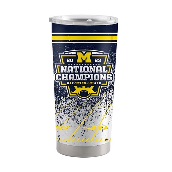 Logo Brands C4718-S20T-MI23C Michigan 2023 CFP National Champions 20 oz Stainless Tumbler