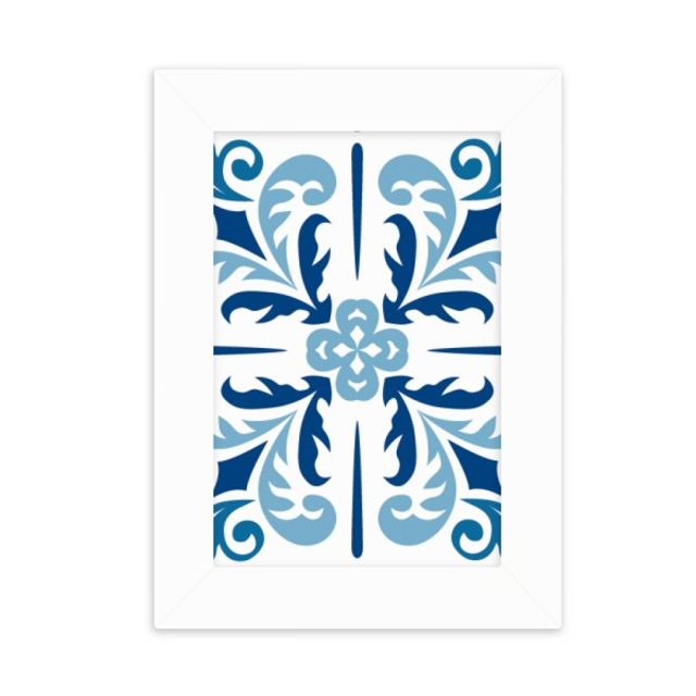 Blue Morocco Decorative Flower Ilustration Desktop Photo Frame Picture Display Decoration Art Painting