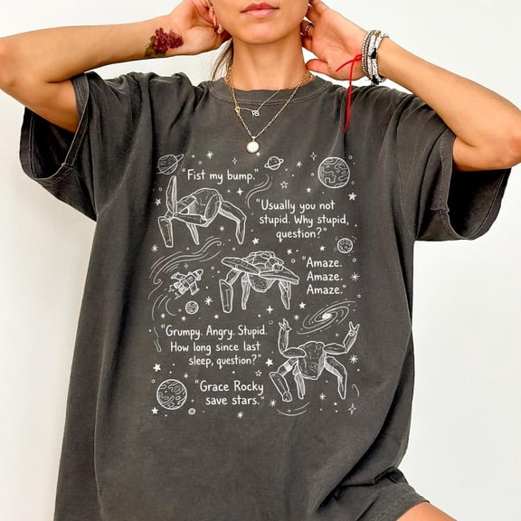 Project Hail Mary Rocky Shirt, Retro Space Tee, Rocky Quotes Graphic Shirt, Sci Fi Book Lover Tee Sizes S-5Xl GooGate