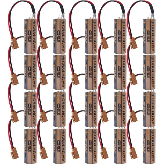 20 Pcs CR8-LHC 3V 2600mAh Replacement Lithium Battery for Fuji CR8-LHC PLC Controller Backup Battery
